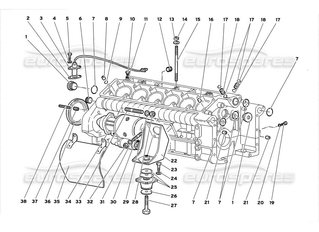 lamborghini diablo gt (1999) crankcase parts diagram