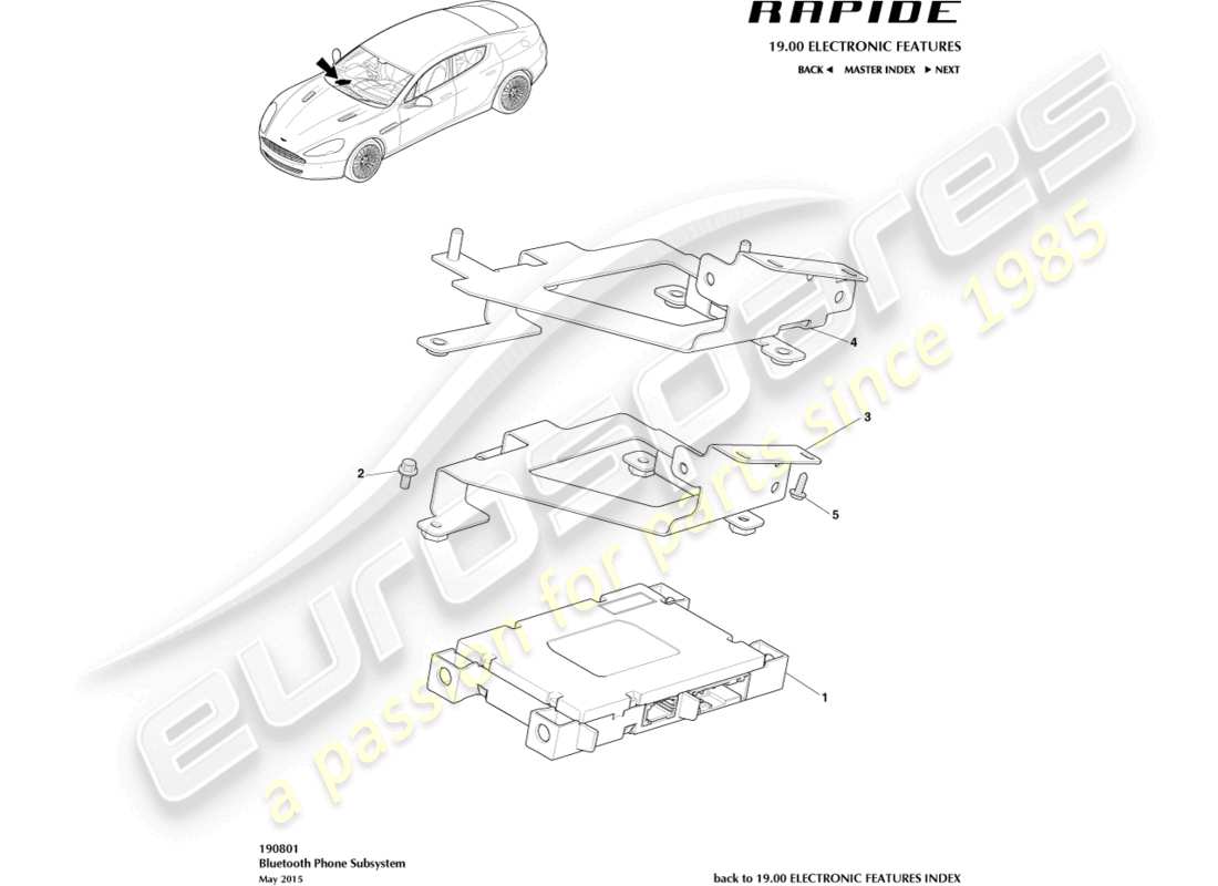 aston martin rapide (2014) bluetooth module part diagram