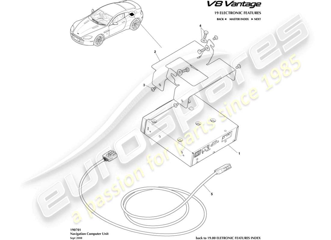 a part diagram from the aston martin v8 vantage (2015) parts catalogue