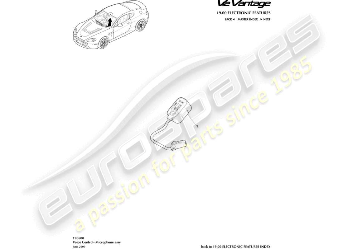 aston martin v12 vantage (2012) microphone part diagram