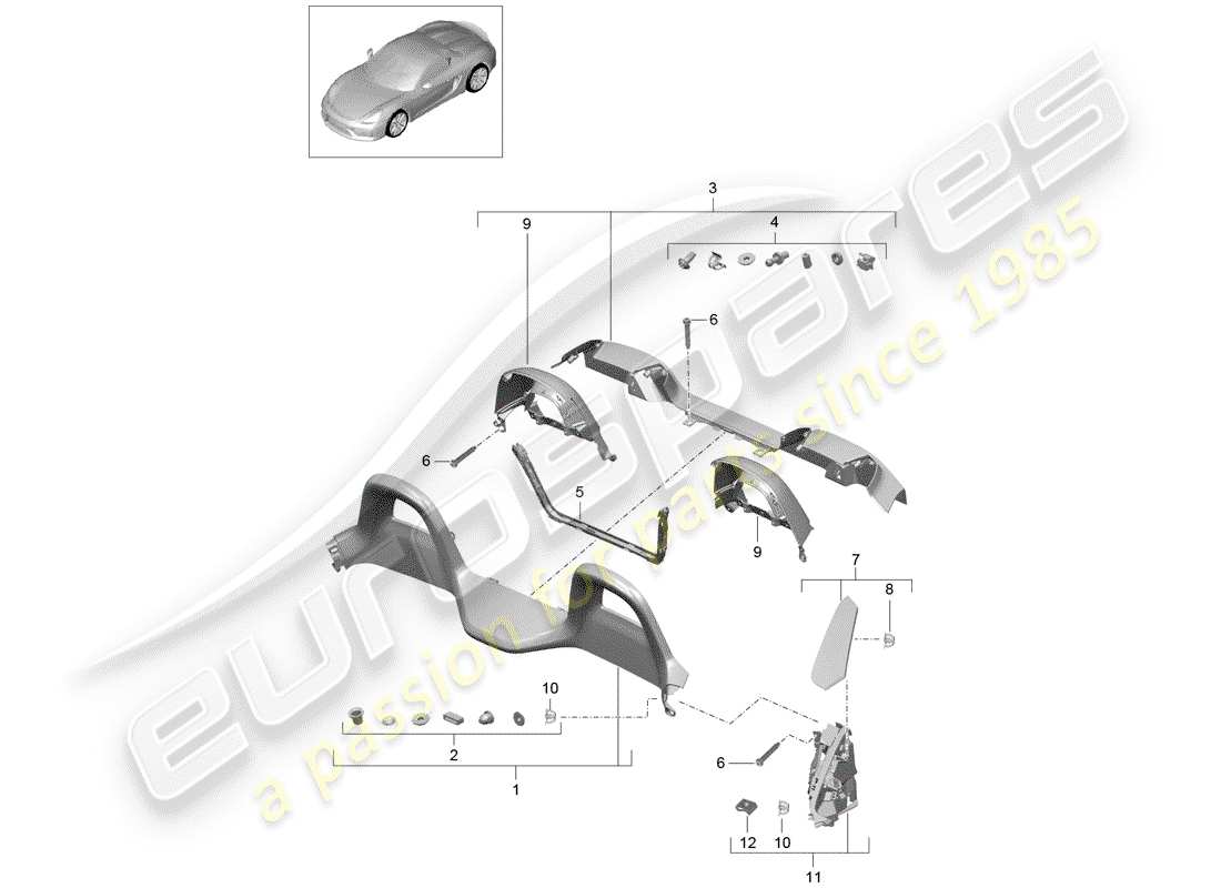 a part diagram from the porsche boxster parts catalogue