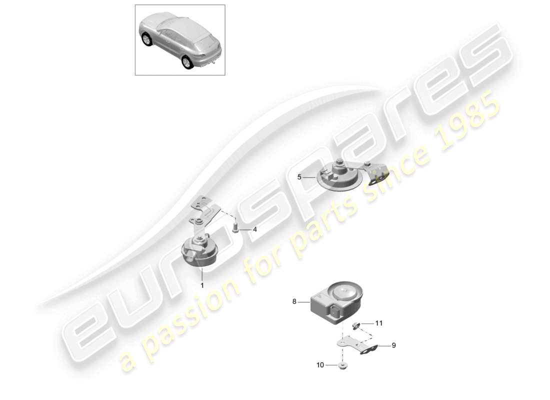 a part diagram from the porsche 2015 (macan) parts catalogue