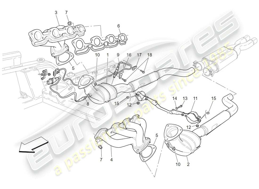 a part diagram from the maserati granturismo parts catalogue