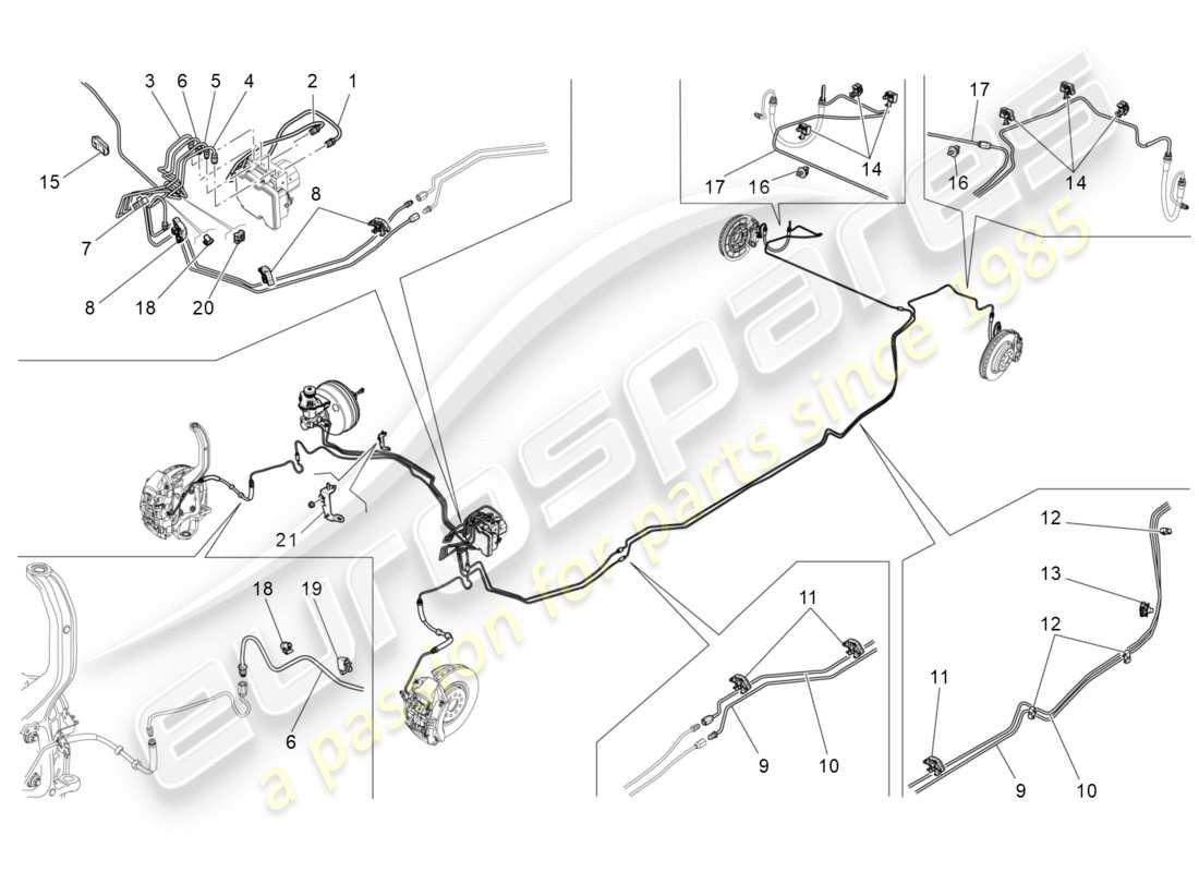 a part diagram from the maserati qtp 3.0 bt v6 410hp (2014) parts catalogue