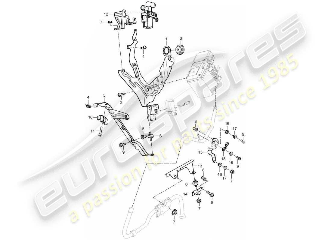 porsche 2003 (cayenne e1 9pa) bracket part diagram