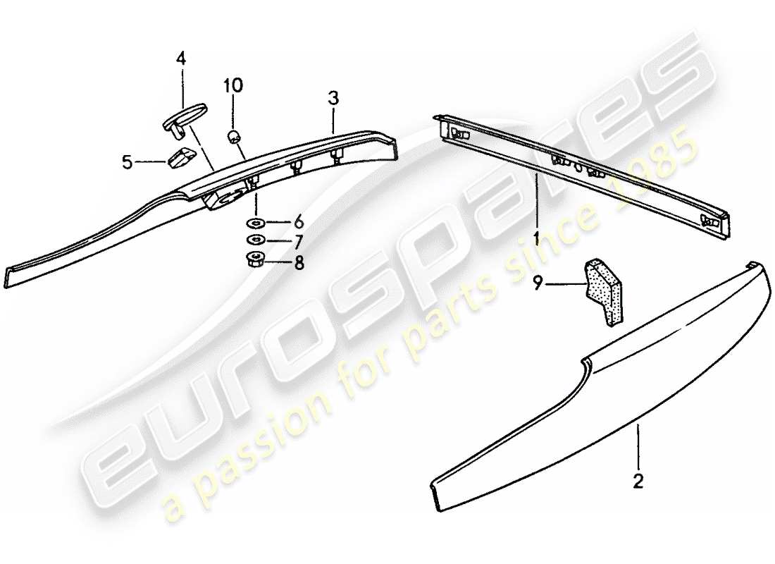 porsche 1991 (944) trims part diagram