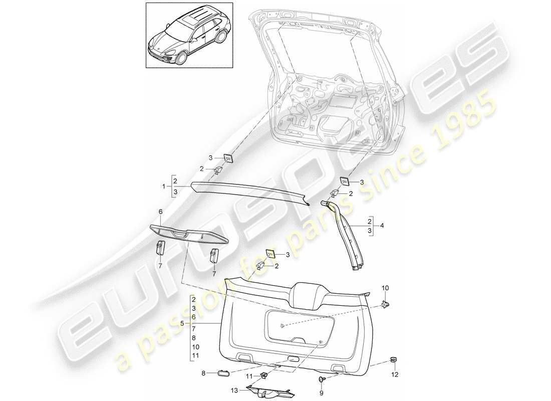 porsche 2015 (cayenne e2 92a) trims part diagram