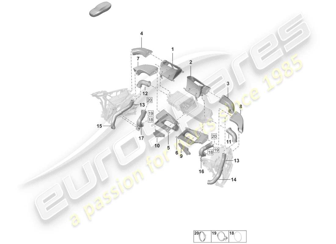 porsche 2019 (992-1) charge air cooler part diagram