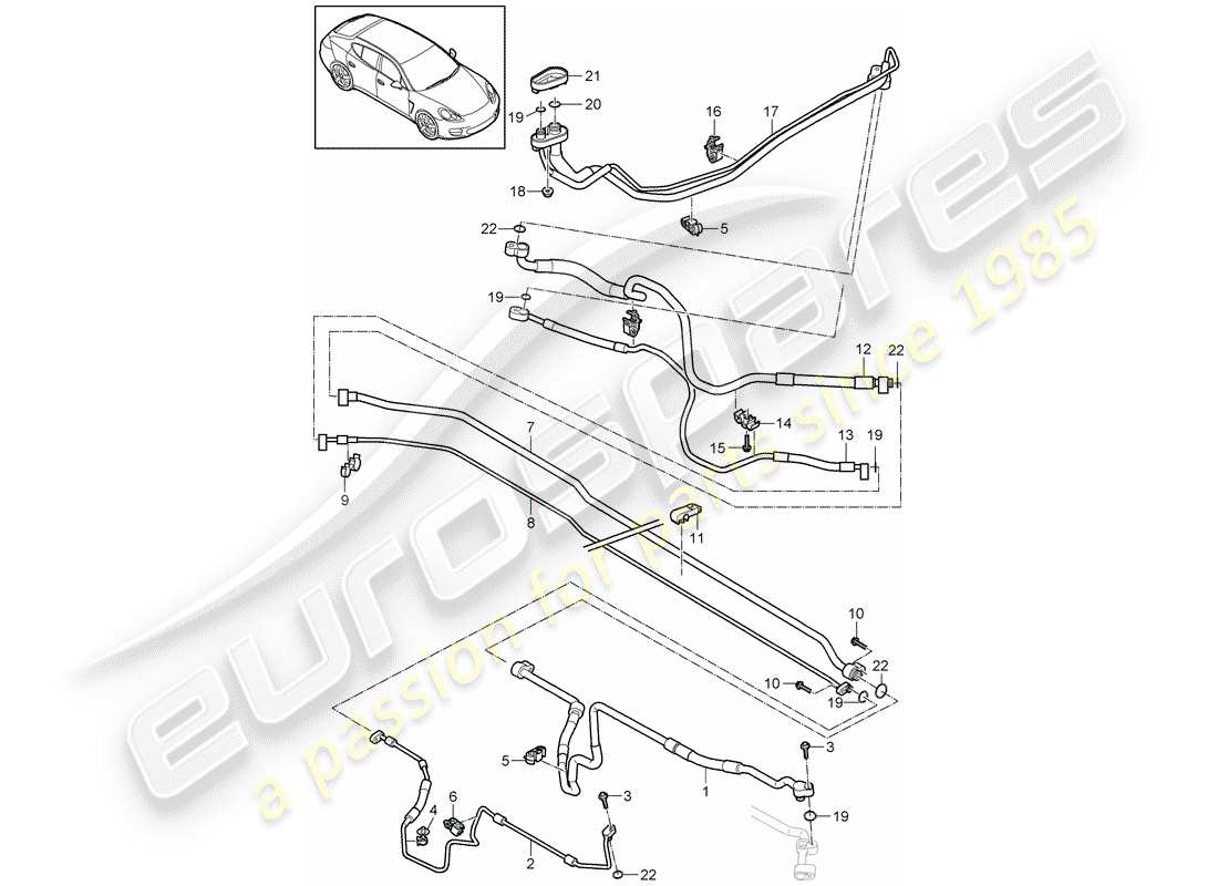 porsche panamera 970 (2016) refrigerant line part diagram