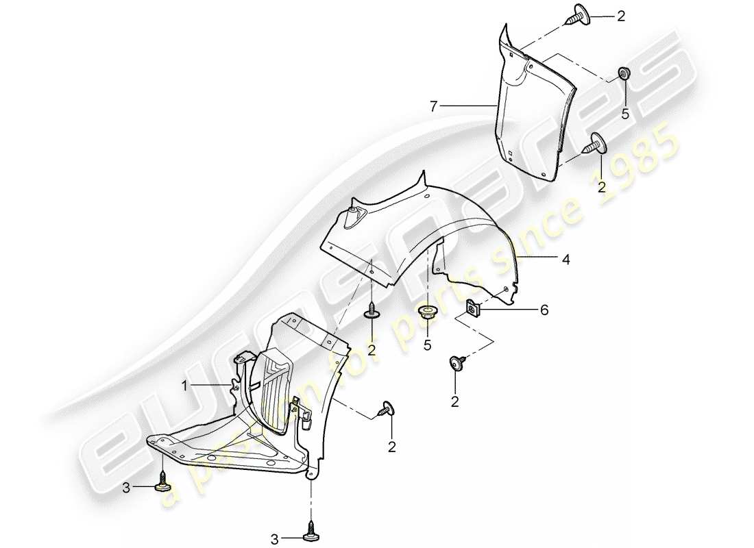 porsche 2006 (987 cayman) trims part diagram