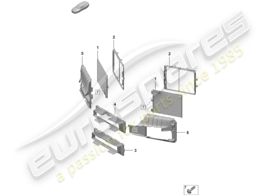 porsche 2019 (992-1) air condtioner condenser part diagram