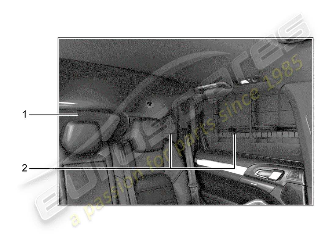 porsche 2019 (tequipment cayenne) grill part diagram