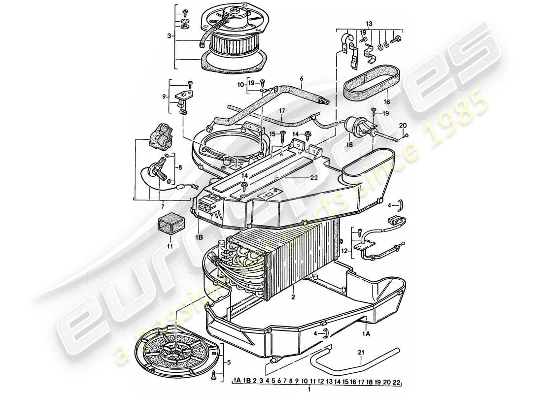 porsche 1982 (944) air conditioner parts diagram