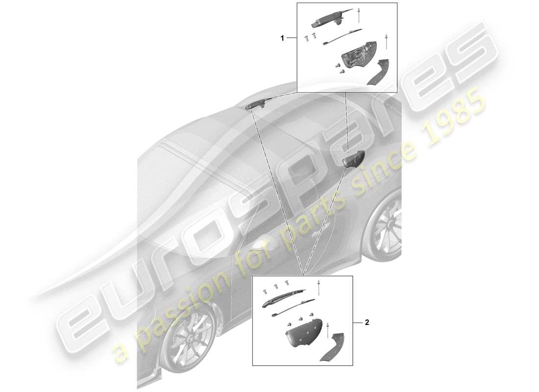 porsche 2020 (991-2 r/gt3/rs) catch part diagram