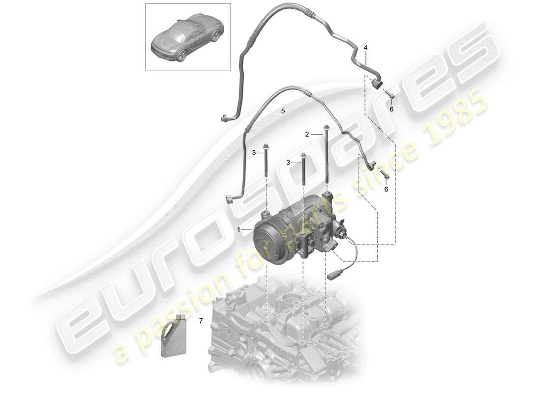 porsche 2014 (981 boxster) compressor part diagram