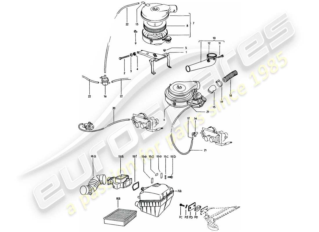 porsche 1973 (914) air cleaner part diagram