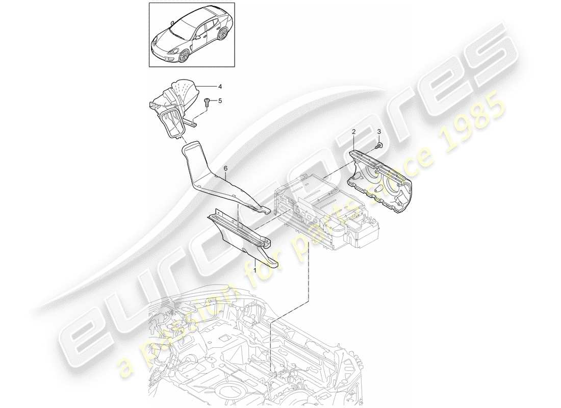 porsche 2012 (panamera 970) air duct part diagram