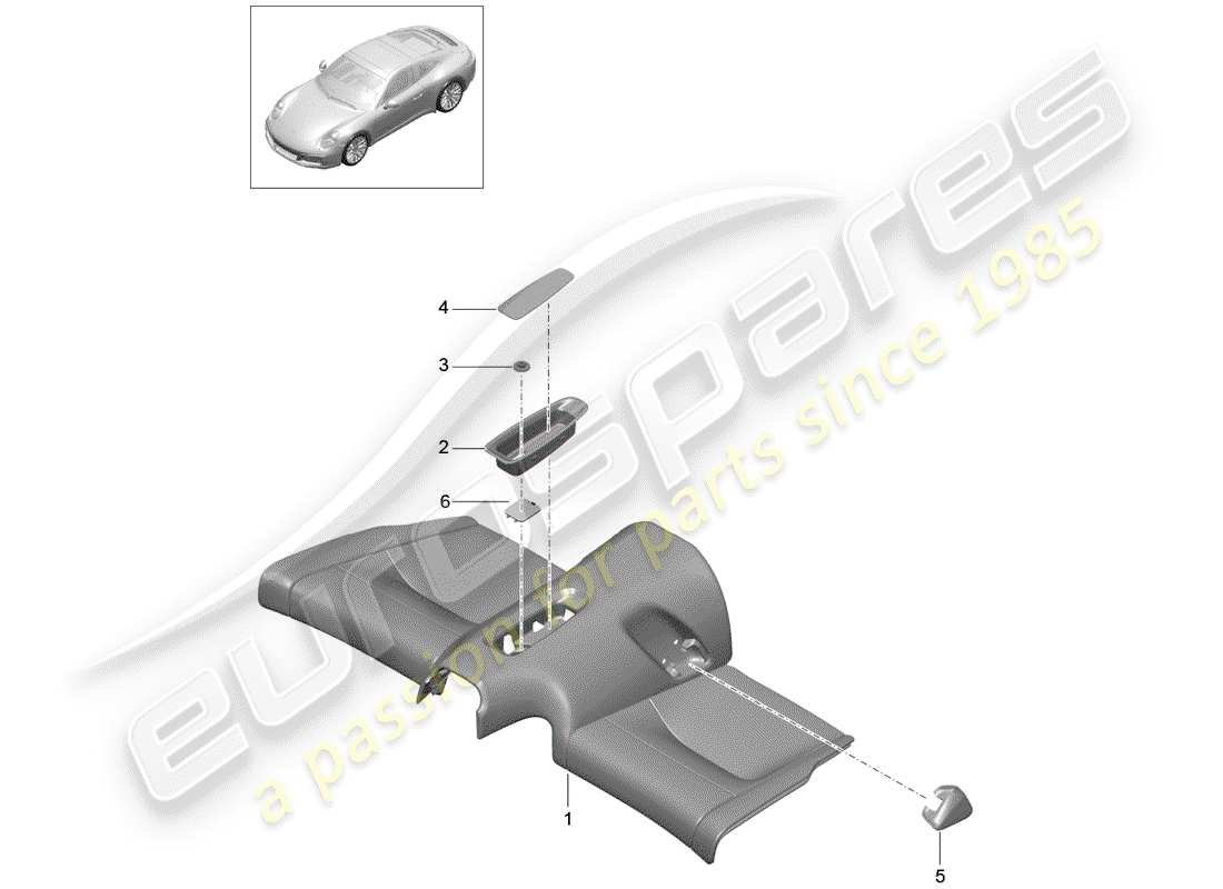 porsche 2020 (991-2) back seat cushion part diagram