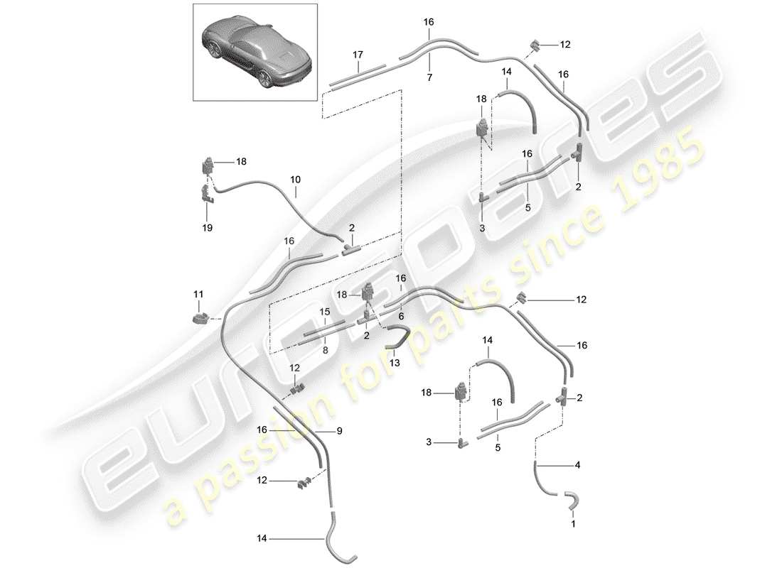 porsche 2015 (981 boxster) vacuum system part diagram
