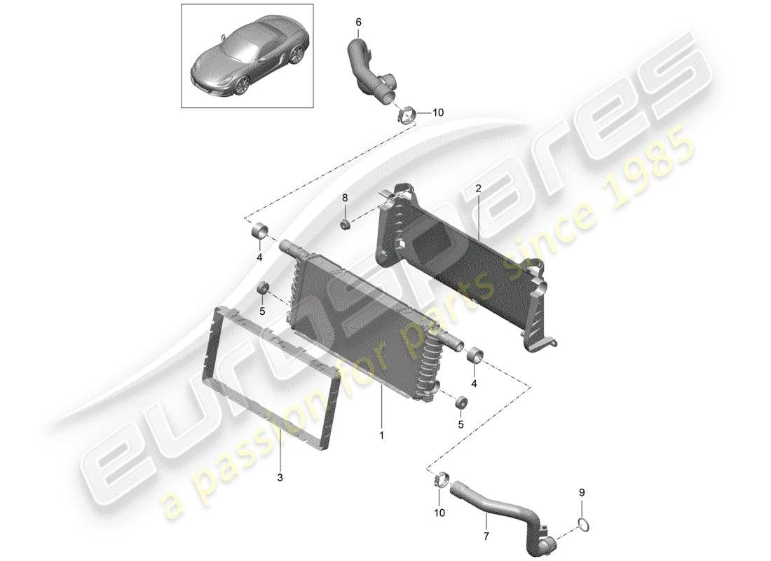 porsche 2015 (981 boxster) radiator part diagram