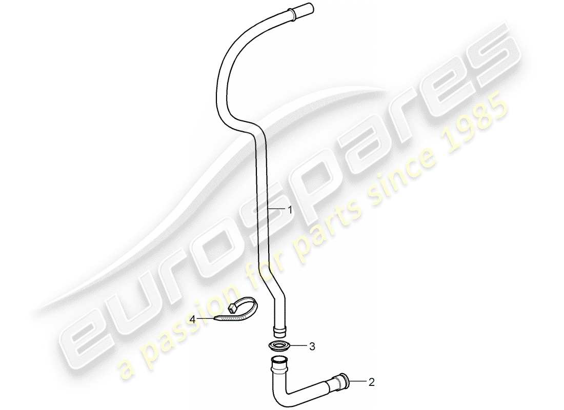 porsche 2009 997-2 turbo / gt2 water drain pipe part diagram