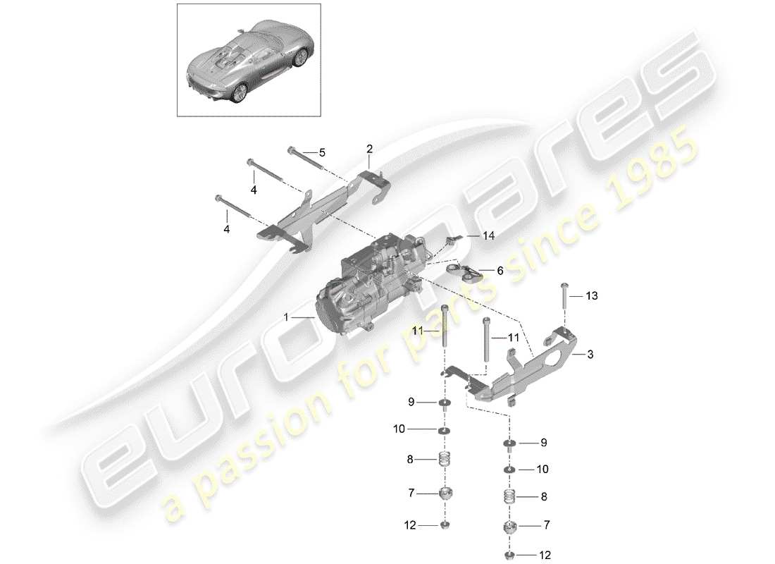 porsche 2015 (918 spyder) compressor part diagram