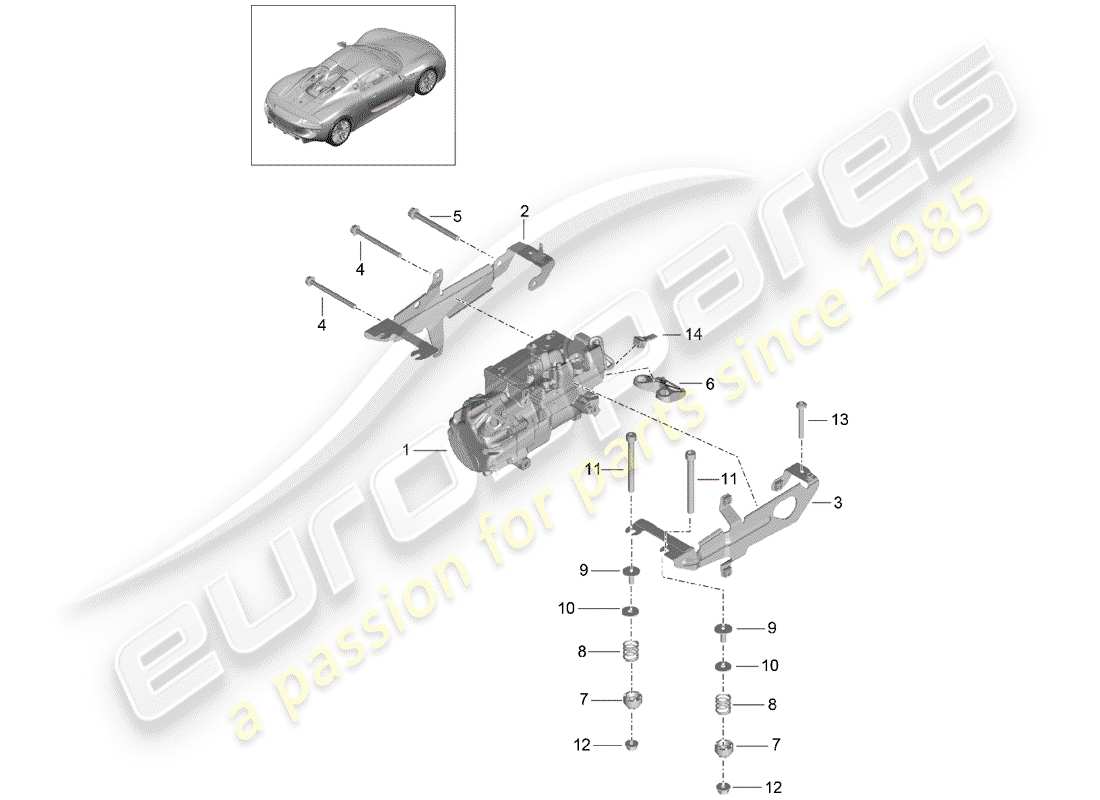 porsche 918 spyder (2015) compressor part diagram