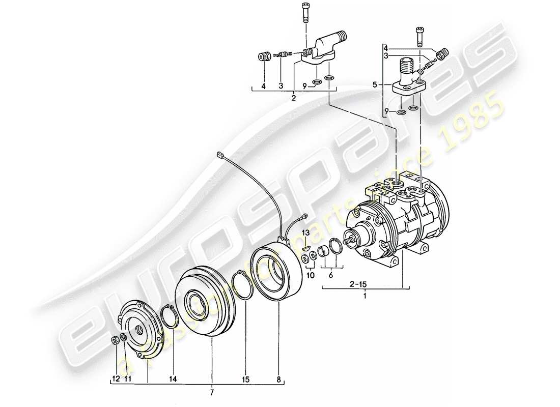 porsche 1984 (911) compressor part diagram