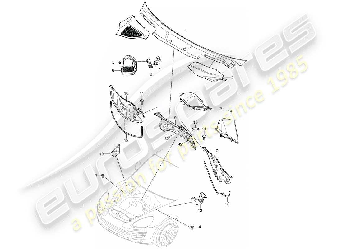 porsche 2012 (cayenne e2 92a) cover part diagram