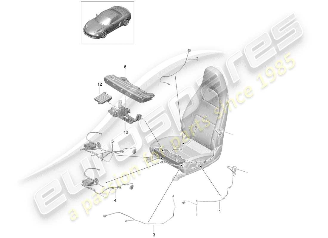 porsche 2015 (981 boxster) wiring harnesses part diagram