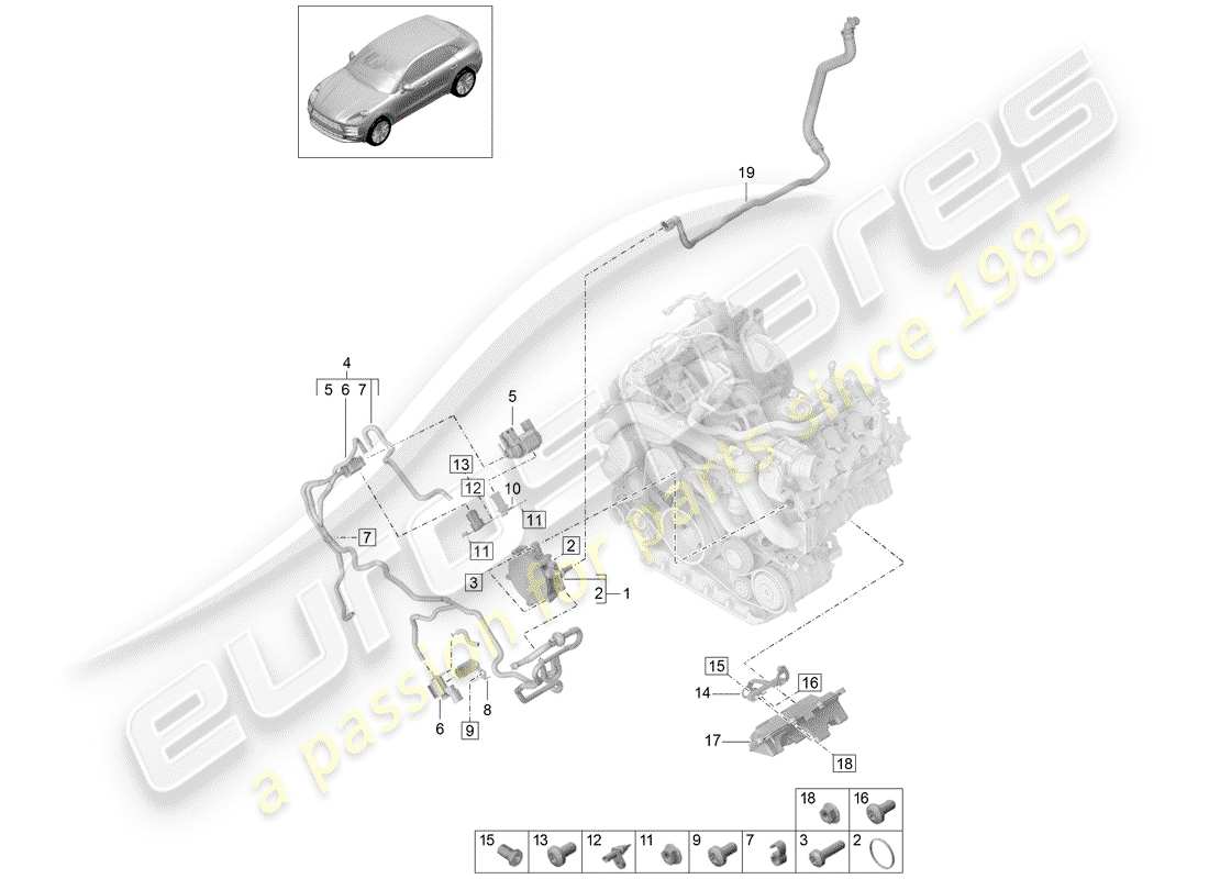 porsche 2020 (macan) vacuum system part diagram