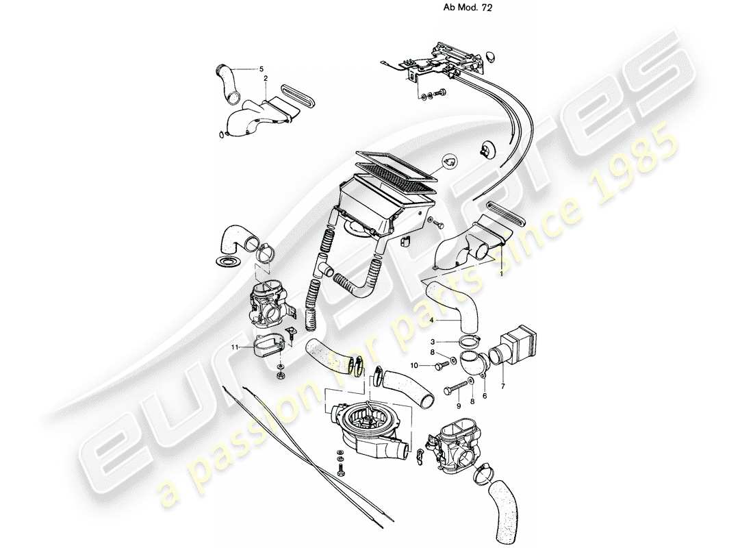 porsche 1971 (914) ventilation - heater - d - mj 1972>> part diagram