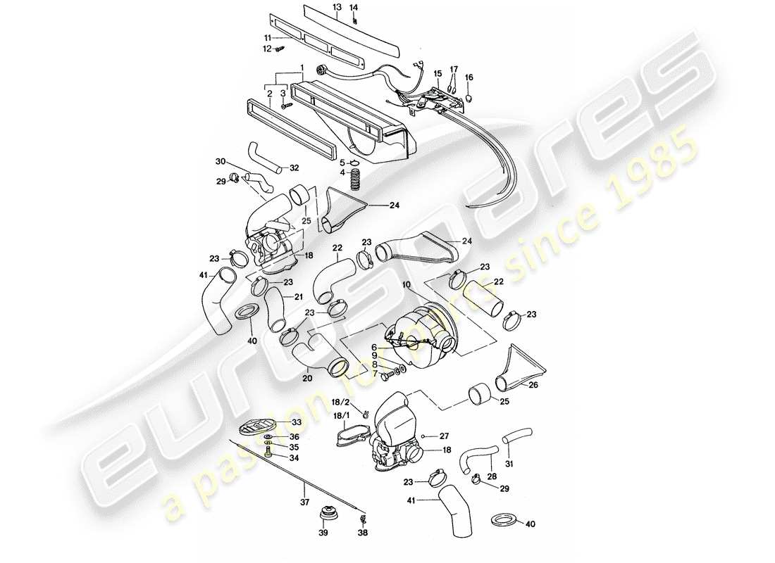 porsche 1975 (911 turbo) ventilation - heating system 2 - d - mj 1977>> part diagram
