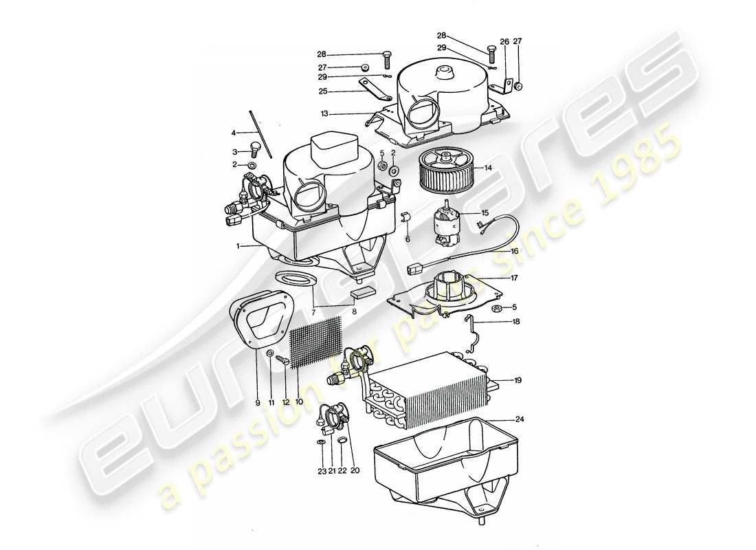 a part diagram from the porsche 1975 (911 turbo) parts catalogue