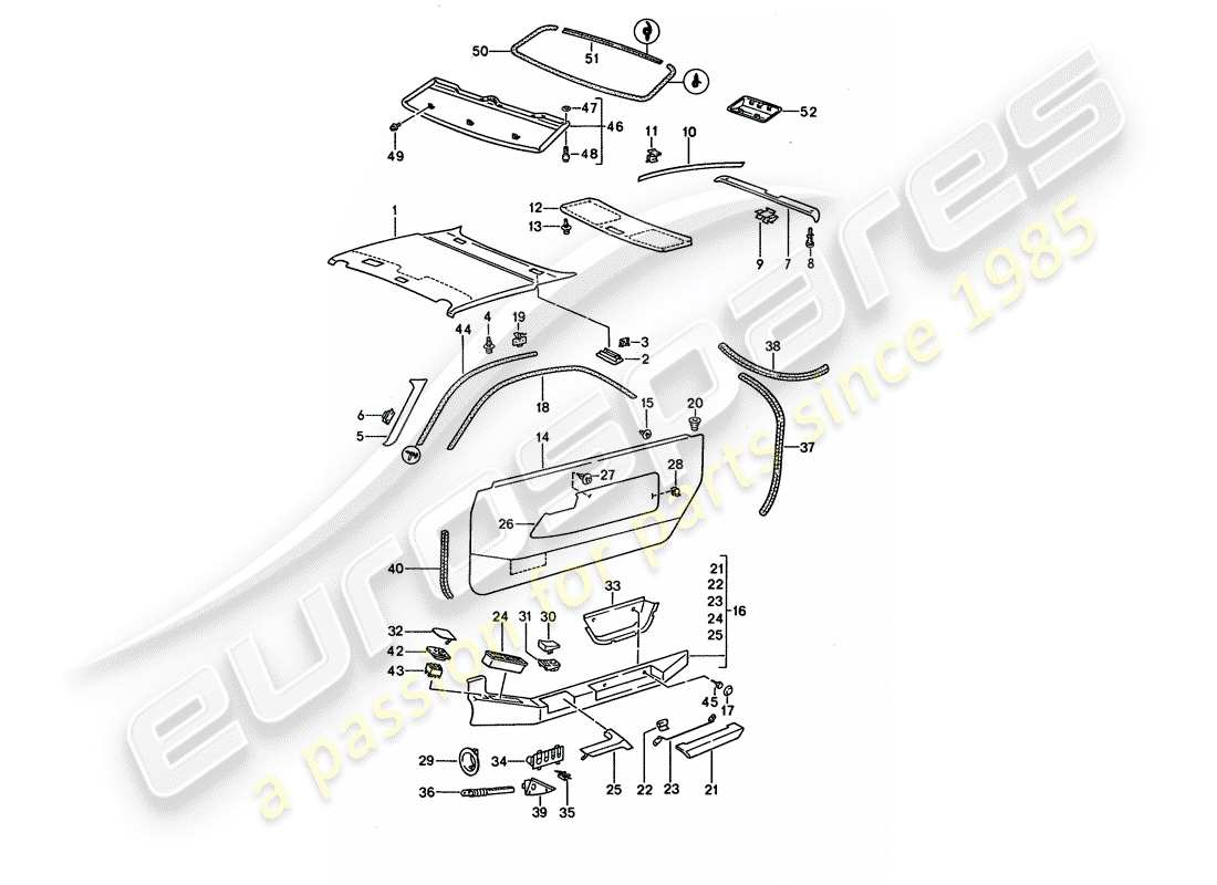 a part diagram from the porsche 1994 (928) parts catalogue