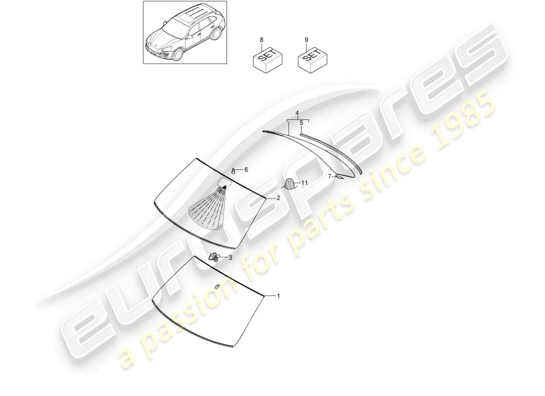 a part diagram from the porsche 2015 (cayenne e2 92a) parts catalogue