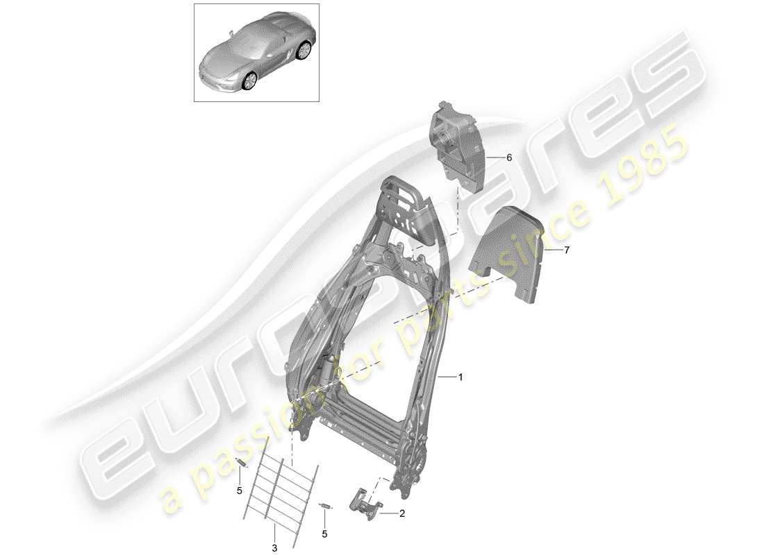 a part diagram from the porsche 2016 (981 boxster spyder) parts catalogue