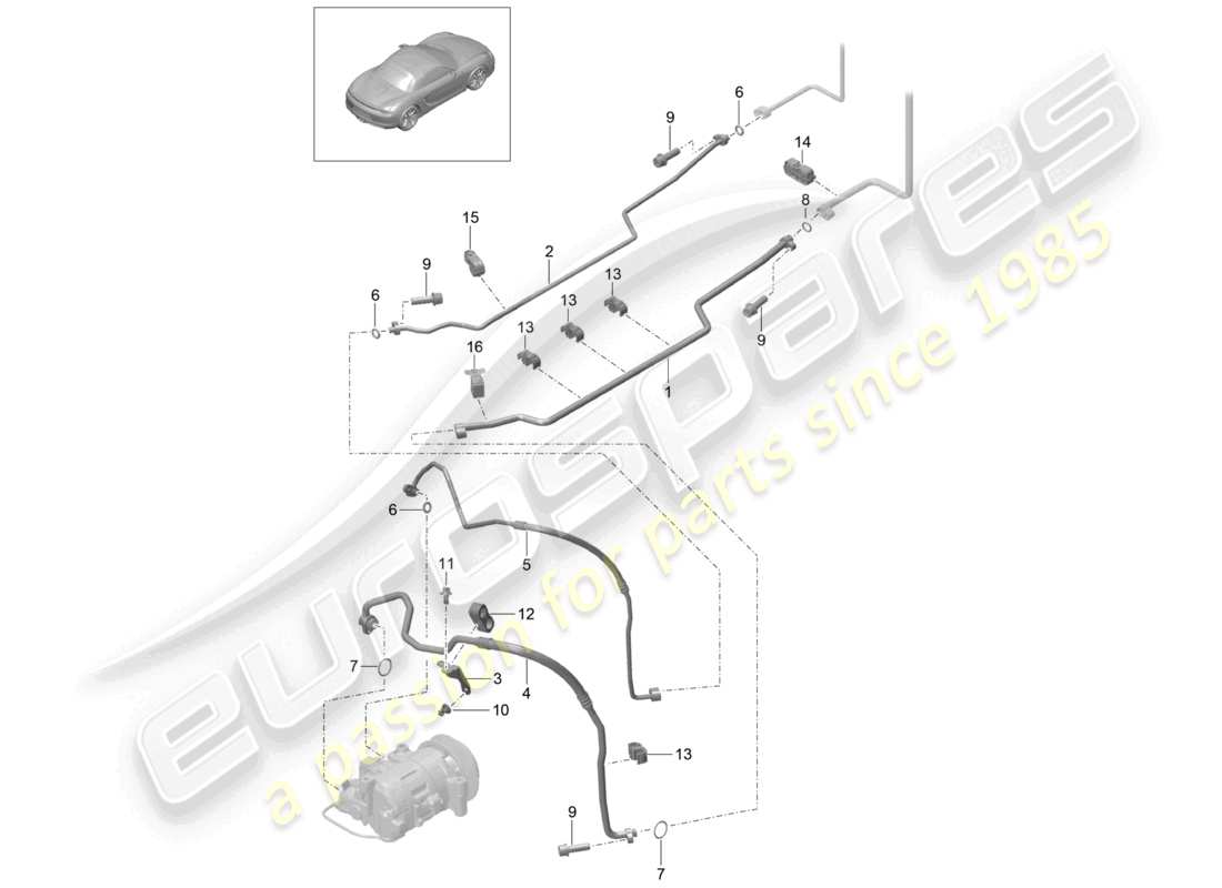 a part diagram from the porsche 2014 (981 boxster) parts catalogue