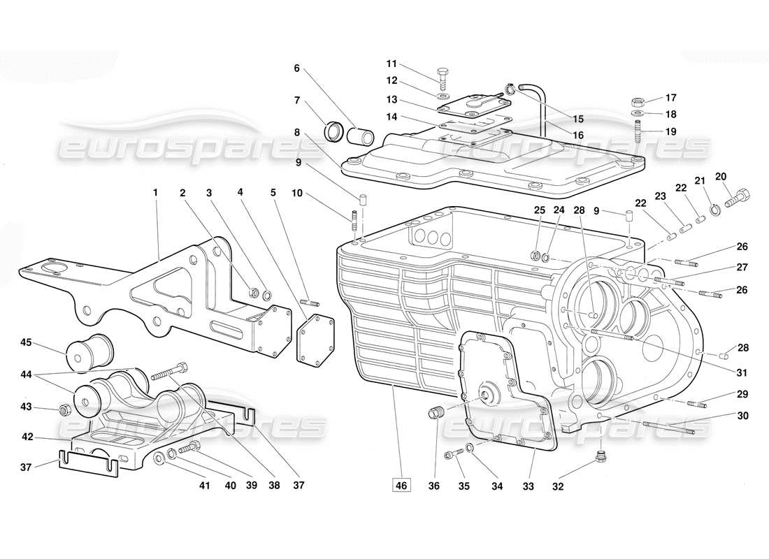 lamborghini diablo (1991) gearbox (valid for june 1992 version) part diagram