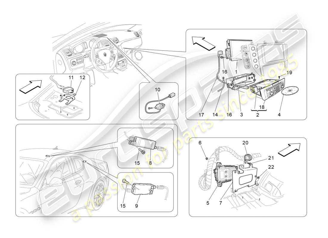 maserati granturismo (2014) it system part diagram