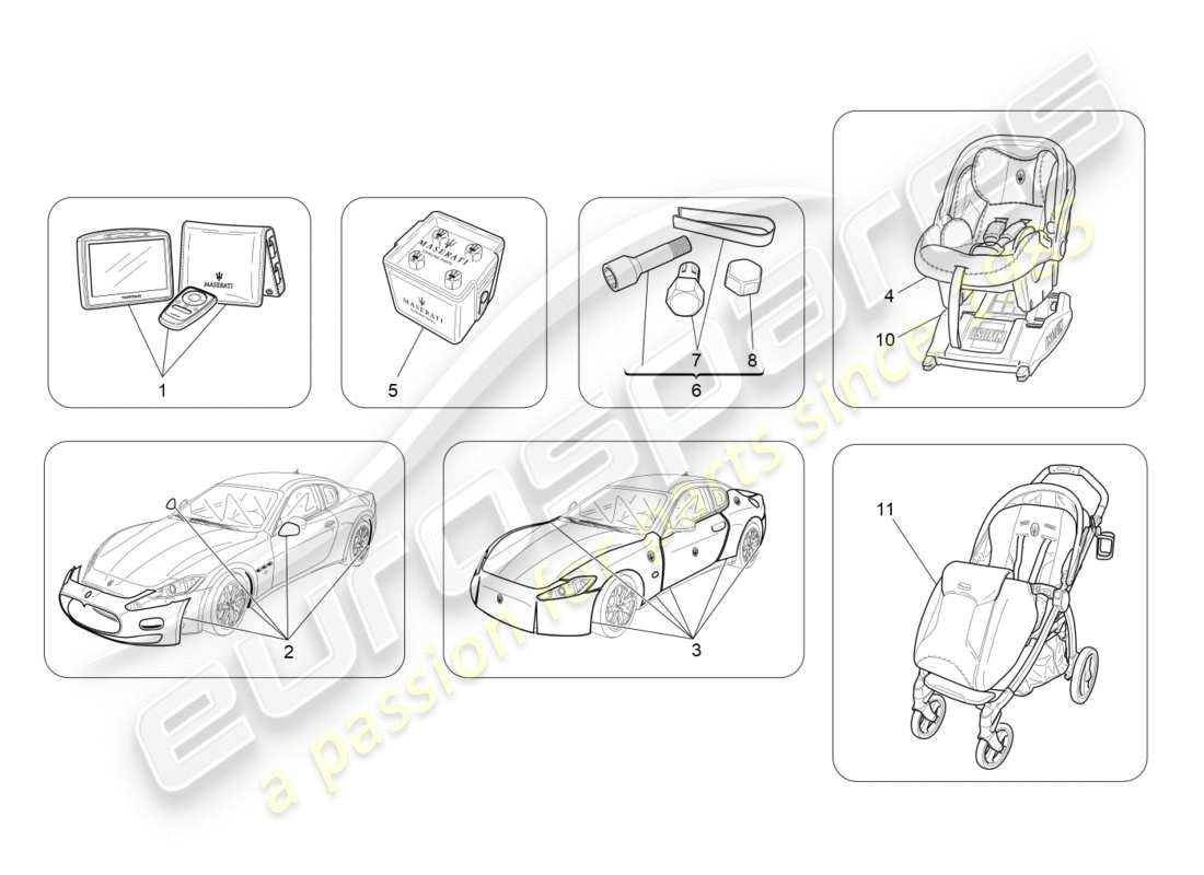 maserati granturismo s (2013) after market accessories part diagram