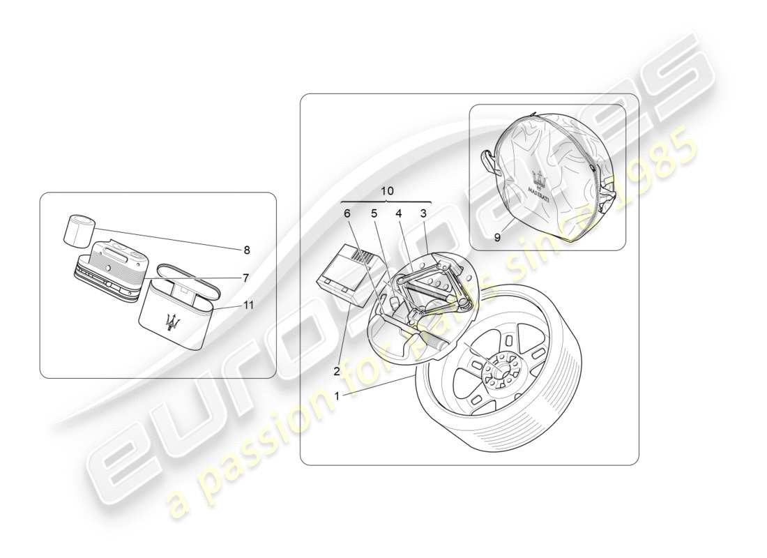 maserati granturismo s (2018) standard provided parts diagram