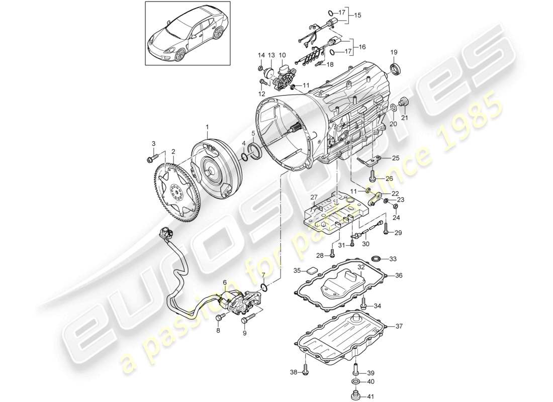 porsche 2010 (cayenne e1 9pa) gearbox tiptronic individual parts parts diagram