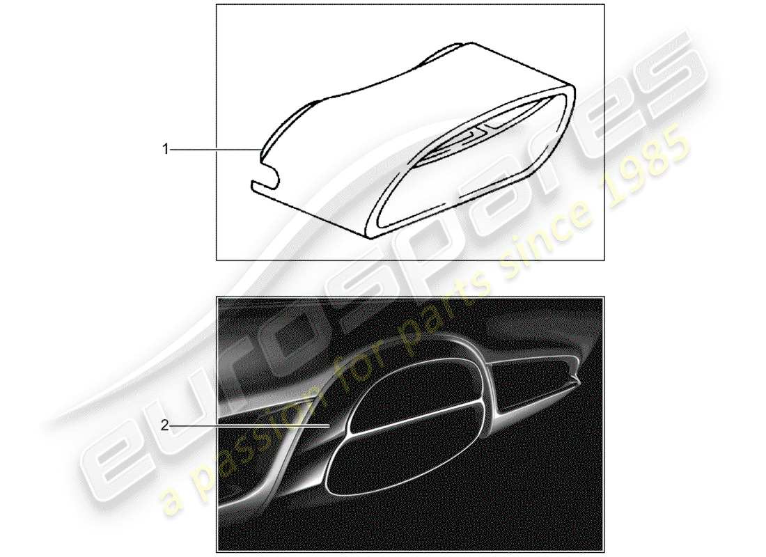 porsche 2011 (tequipment) tailpipe part diagram