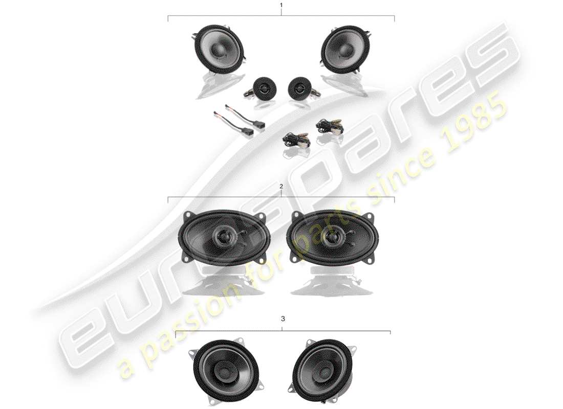 porsche 2008 (accessories) porsche classic - loudspeaker kit - sound system part diagram