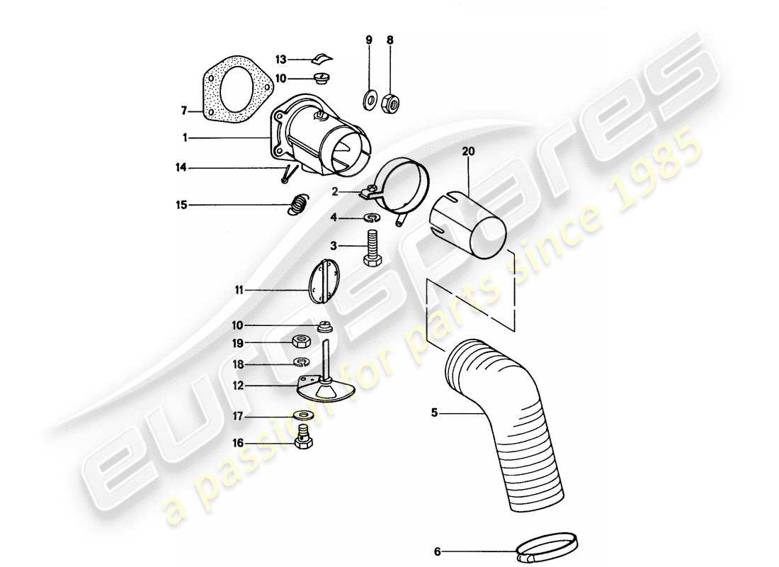 porsche 911 (1974) heating air supply parts diagram