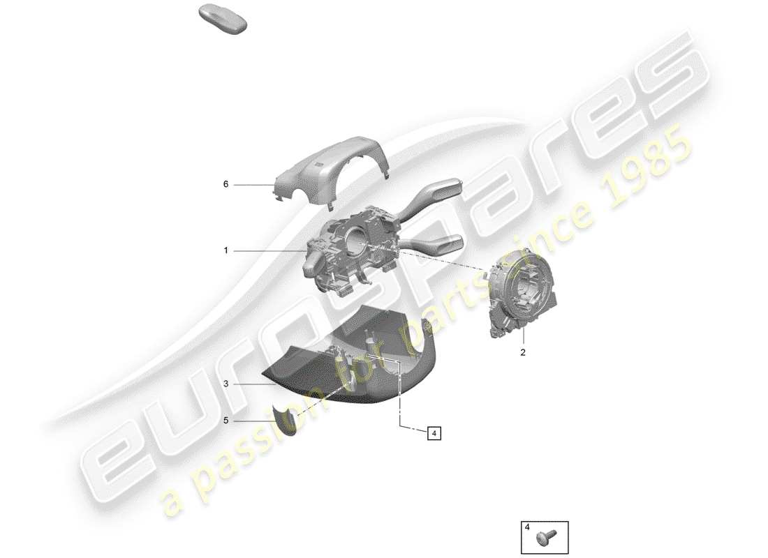 porsche 2020 (718 boxster spyder) steering column switch parts diagram