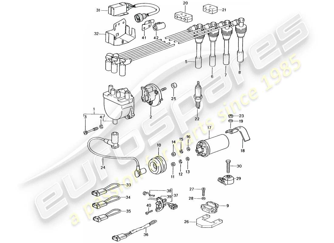 porsche 1990 (944) engine electrics 1 part diagram