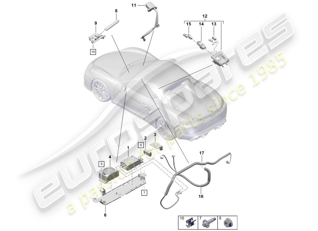 porsche boxster spyder (2019) for vehicles with telephone parts diagram