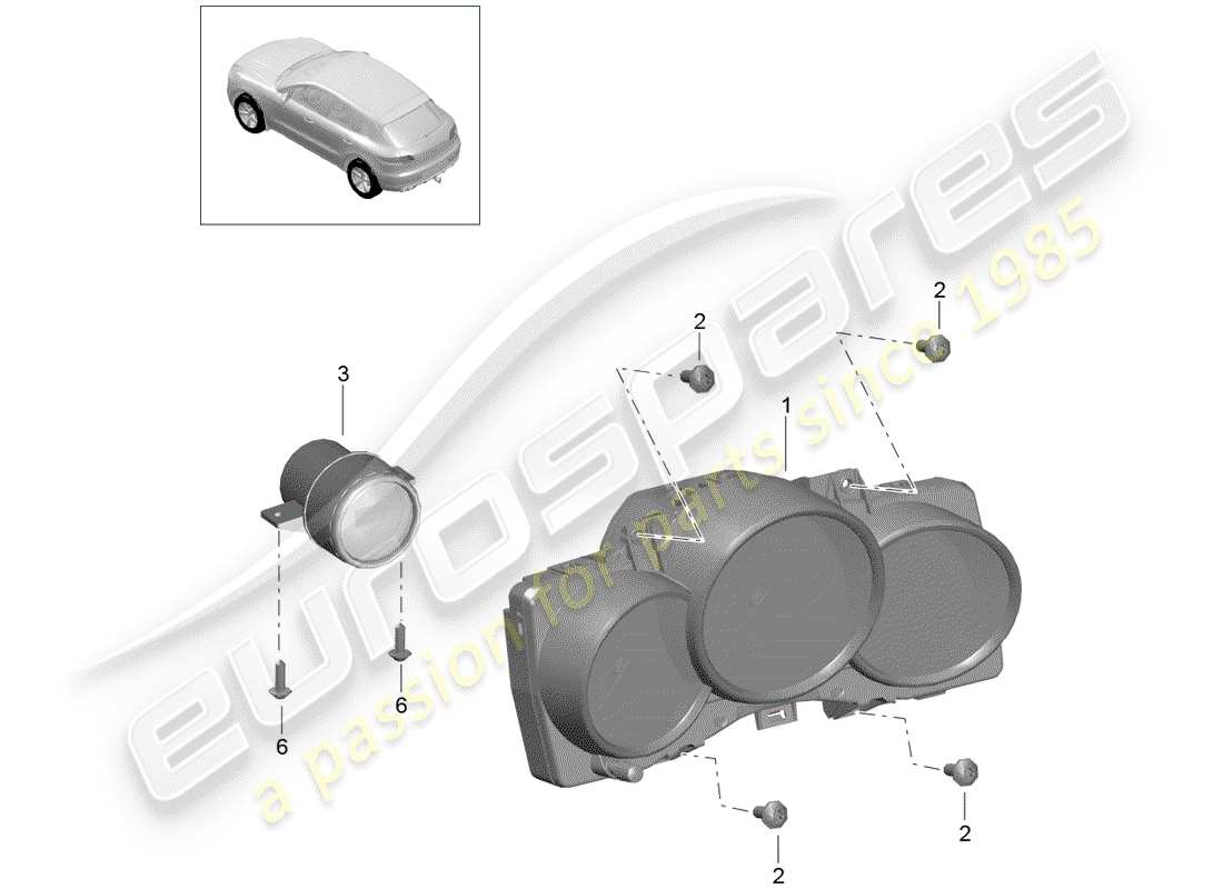 porsche 2016 (macan) instrument cluster part diagram